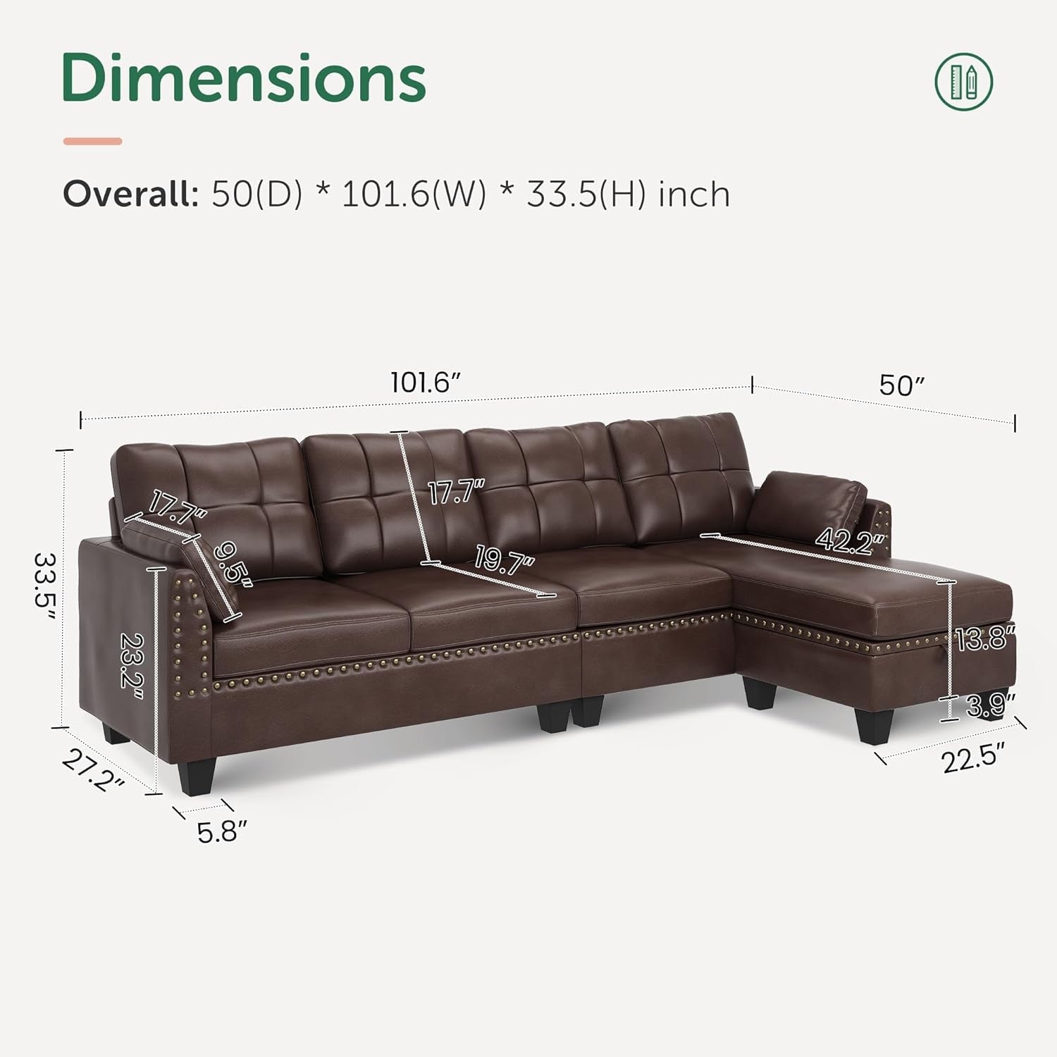 Contemporary Sectional Sofa Reversible L Shaped