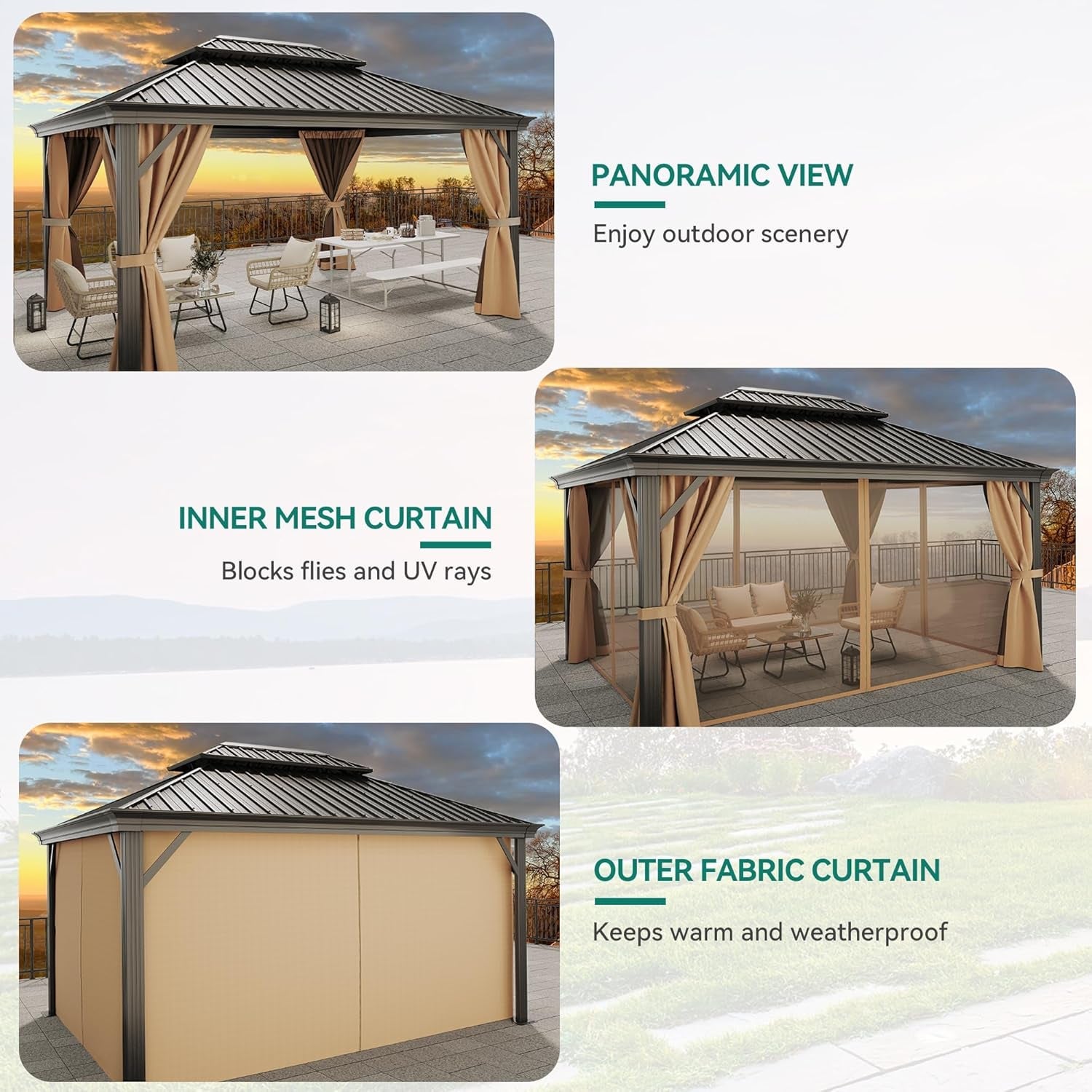 Arcadia Gazebo Hardtop Galvanized