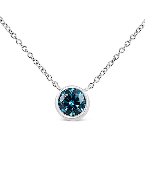 Load image into Gallery viewer, Arcadia 14K White Gold Blue Diamond Modern Bezel-Set
