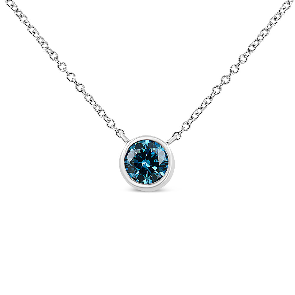 Arcadia 14K White Gold Blue Diamond Modern Bezel-Set