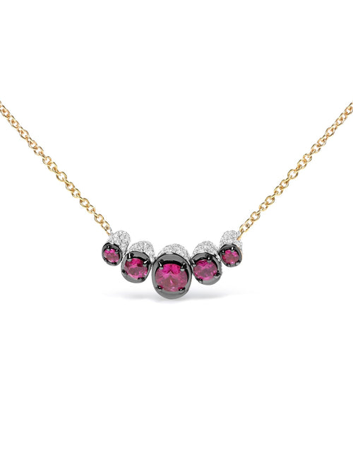 Load image into Gallery viewer, Arcadia 18K Rose Gold Diamonds and Red Ruby Choker
