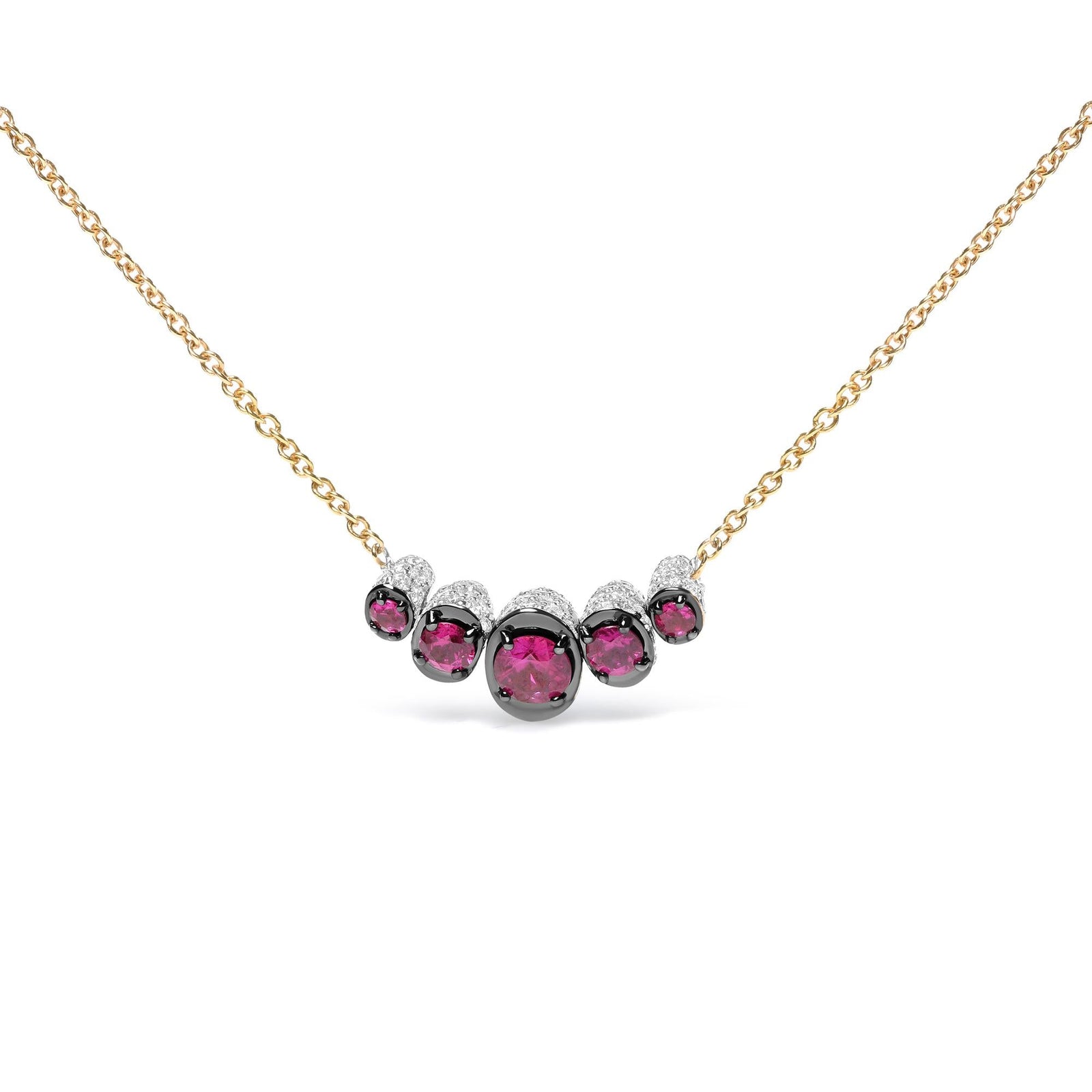 Arcadia 18K Rose Gold Diamonds and Red Ruby Choker