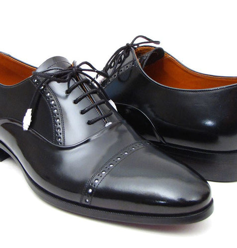 Paul Parkman Captoe Oxfords Black Dress Shoes