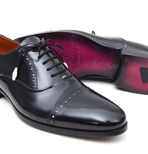 Paul Parkman Captoe Oxfords Black Dress Shoes
