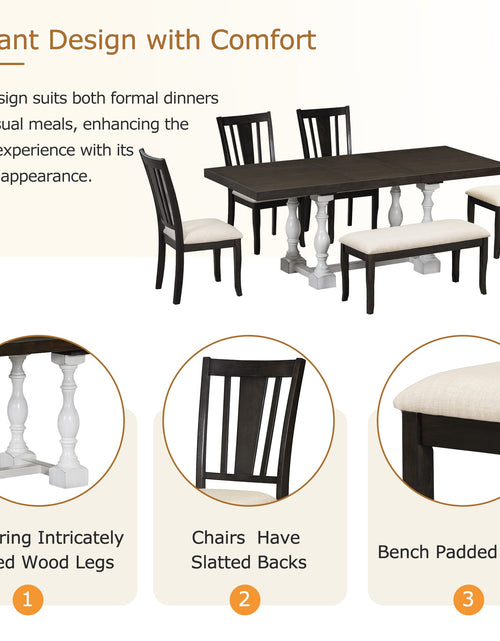 Load image into Gallery viewer, 6-Piece Dining Table Set With Chairs
