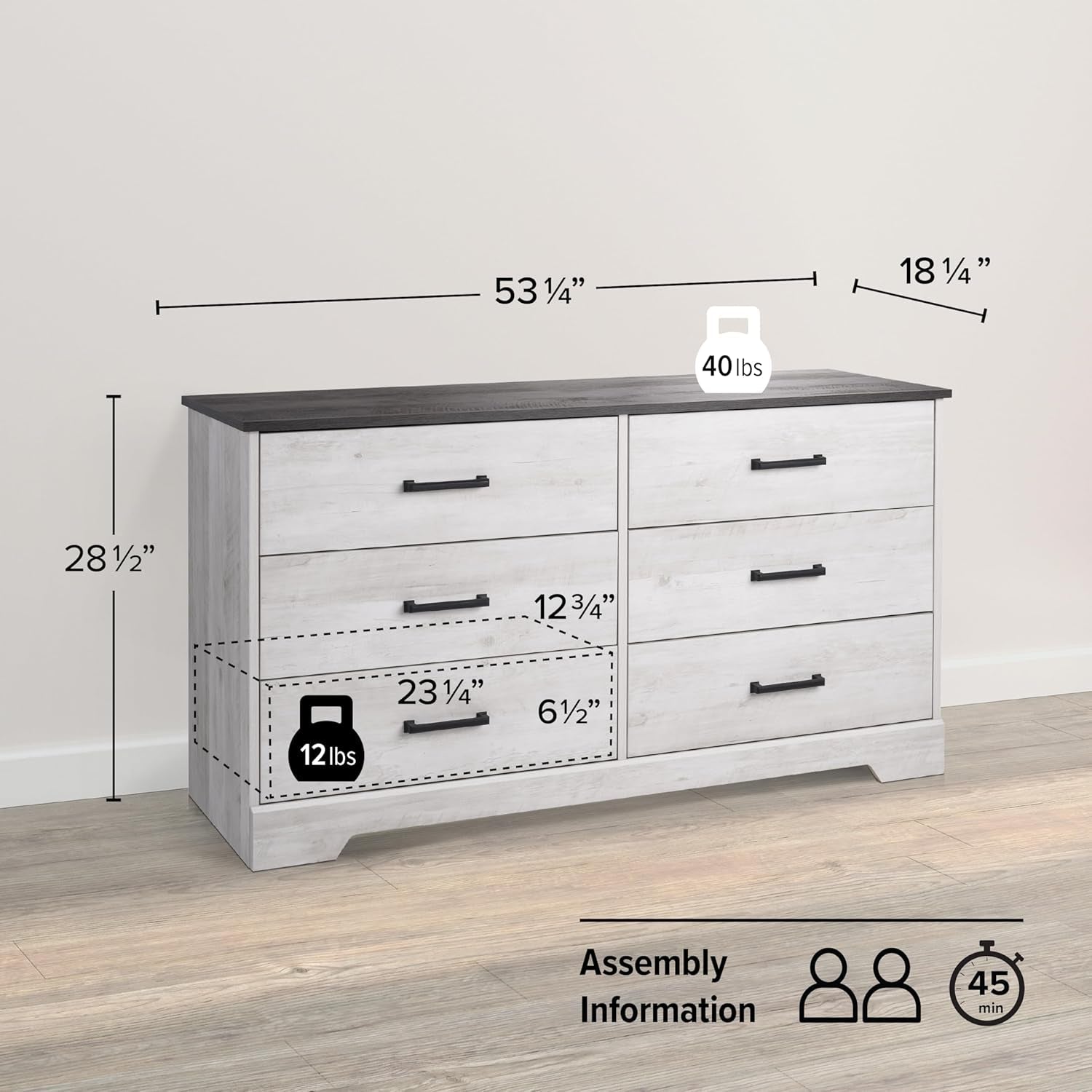 6-Drawer Double Dresser