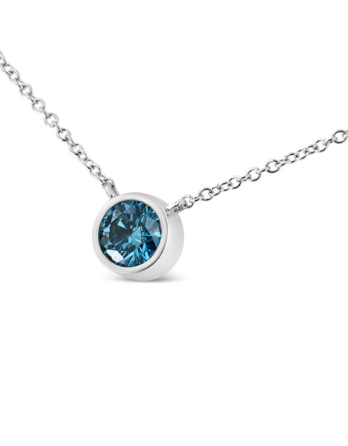 Load image into Gallery viewer, Arcadia 14K White Gold Blue Diamond Modern Bezel-Set
