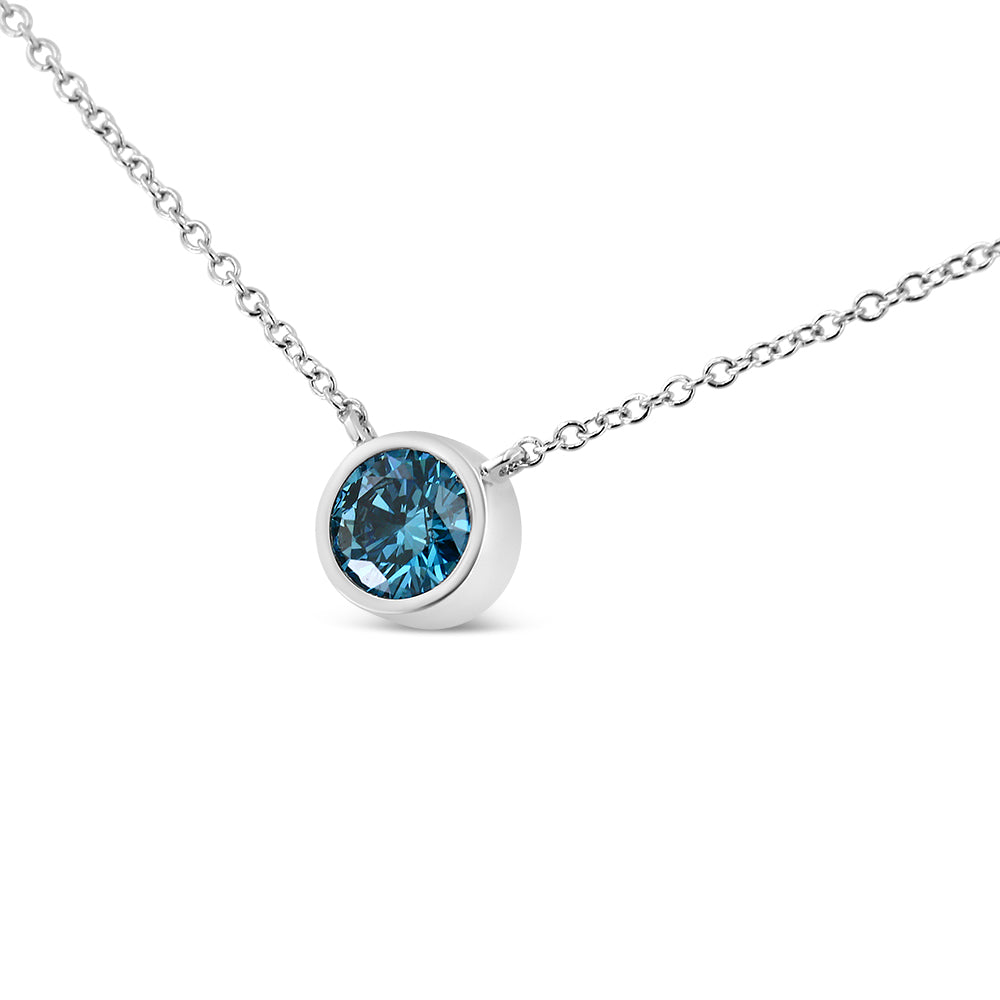 Arcadia 14K White Gold Blue Diamond Modern Bezel-Set