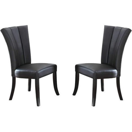 Fine Black Leather Chairs. Set Of 2pc Chairs Dining
