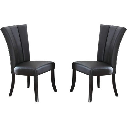 Load image into Gallery viewer, Fine Black Leather Chairs. Set Of 2pc Chairs Dining
