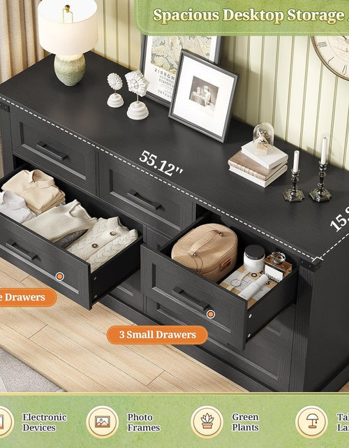 Load image into Gallery viewer, Wood 7 Drawers Long Dresser
