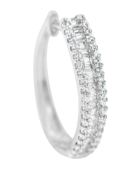 Load image into Gallery viewer, 10K White Gold Diamond Hoop Earrings (3/4 cttw, I-J Color, I2-I3 Clari
