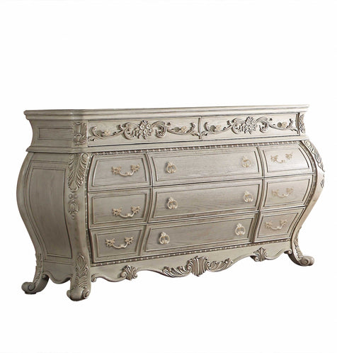 Antique White Wood Dresser