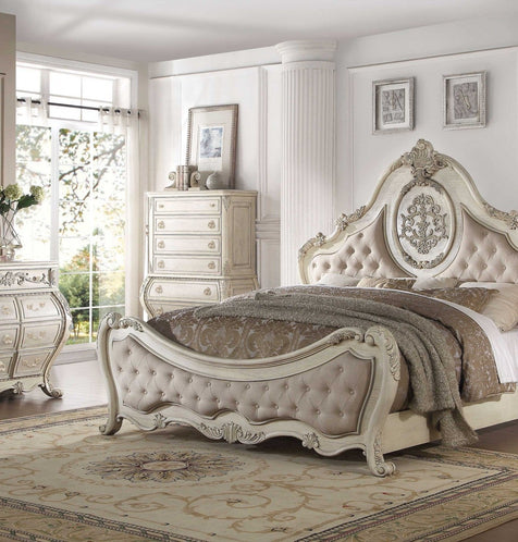 Antique White Wood Dresser