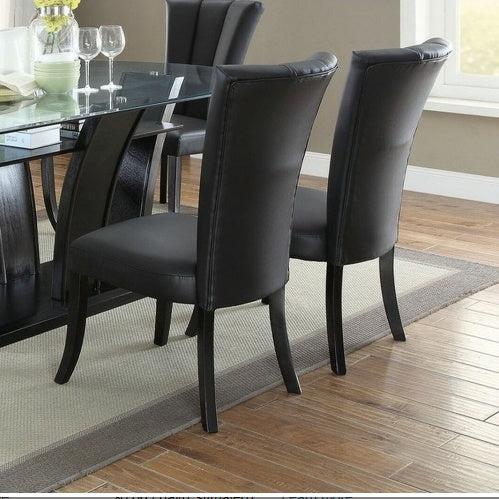 Load image into Gallery viewer, Fine Black Leather Chairs. Set Of 2pc Chairs Dining
