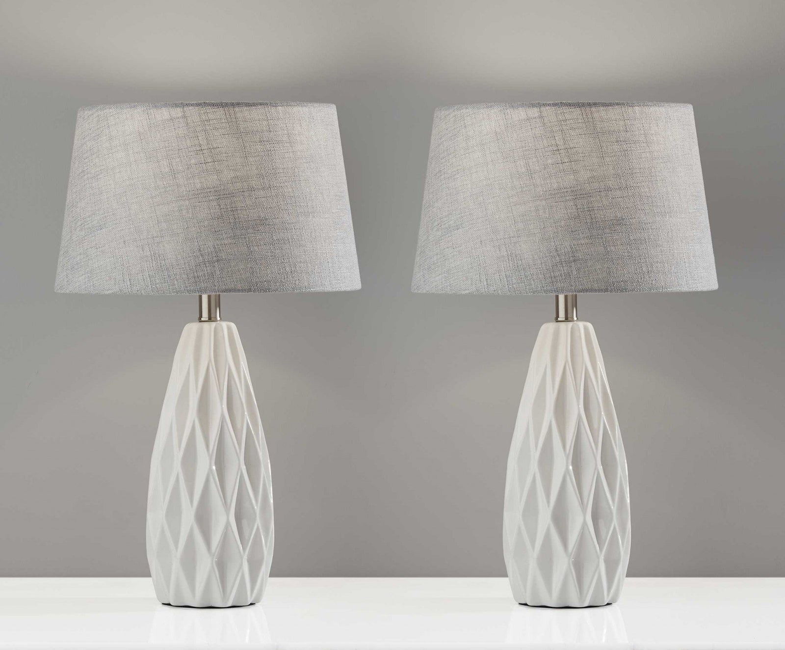 European White Table Lamp "Set of 2"