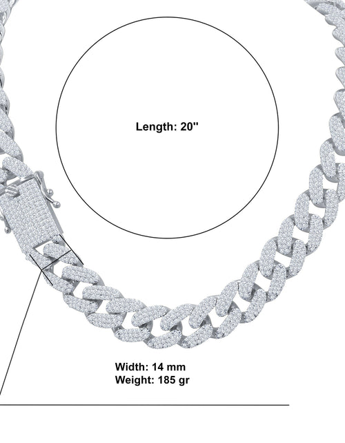 Load image into Gallery viewer, Arcadia Chatoyant 14mm Sterling Silver Chain With
