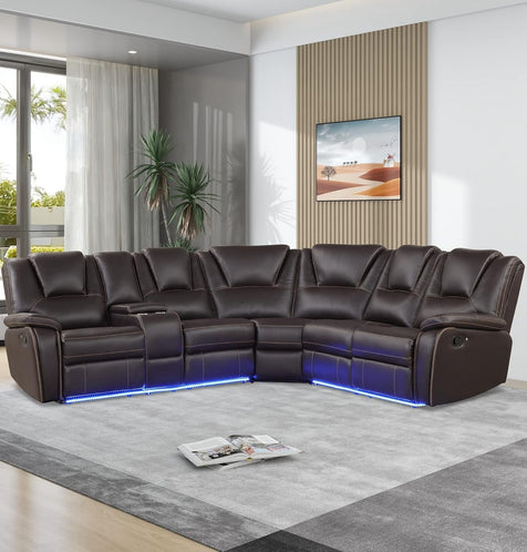 Arcadia Faux Leather Sectional Sofa