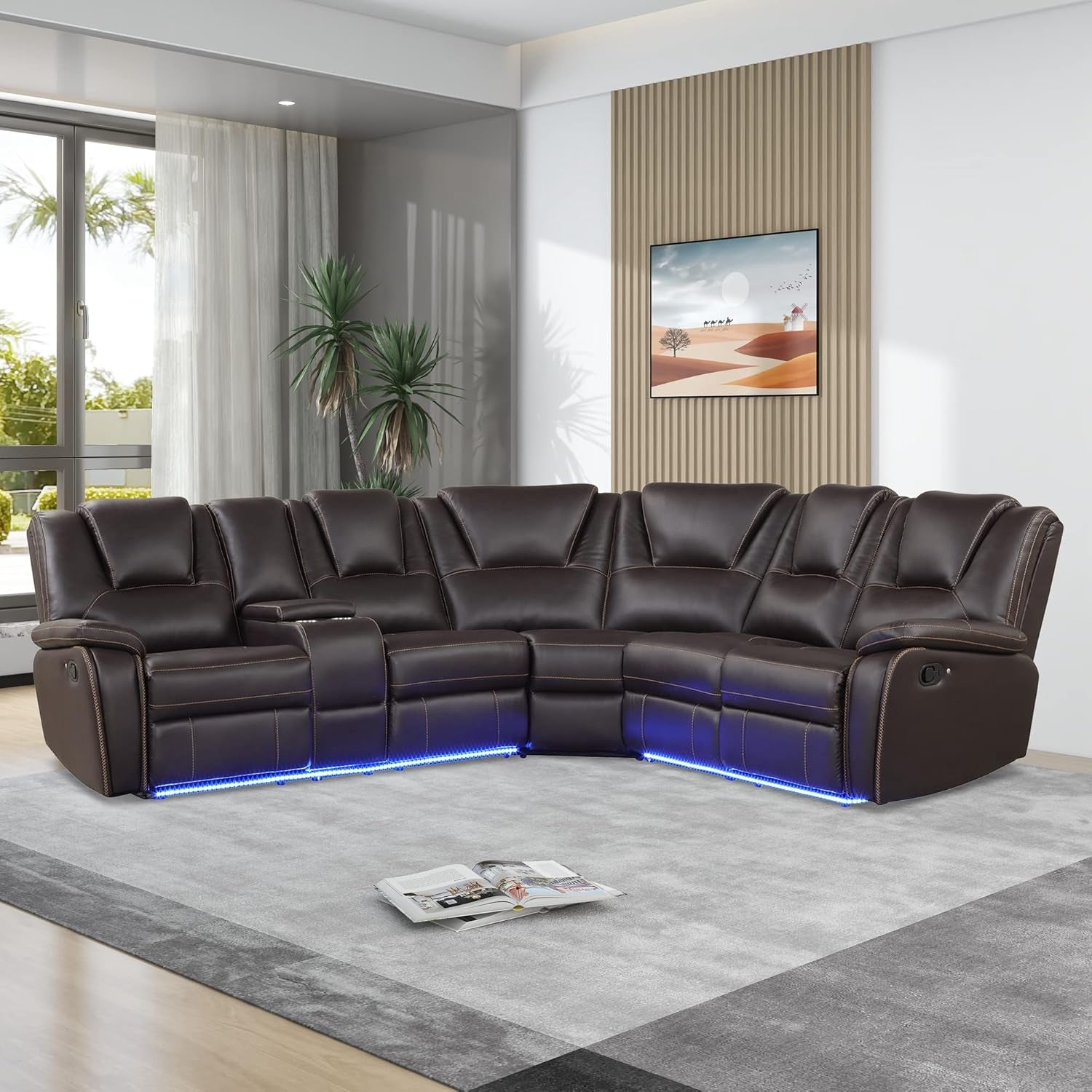 Arcadia Faux Leather Sectional Sofa