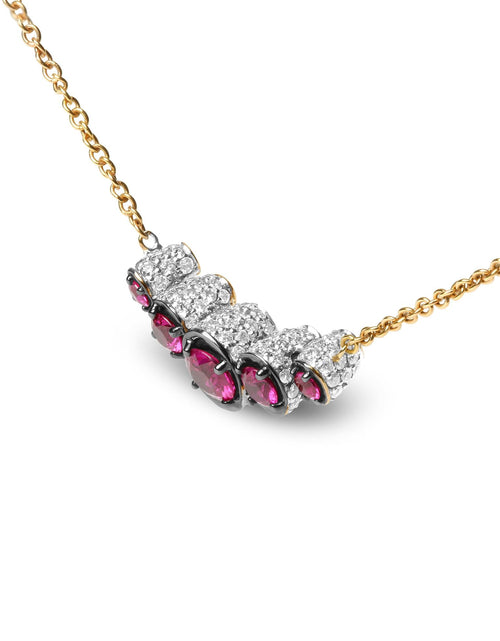 Load image into Gallery viewer, Arcadia 18K Rose Gold Diamonds and Red Ruby Choker
