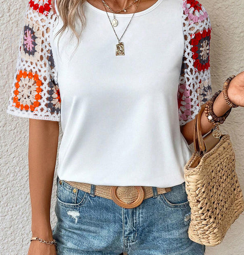 Arcadia Pattern Short Sleeve Top