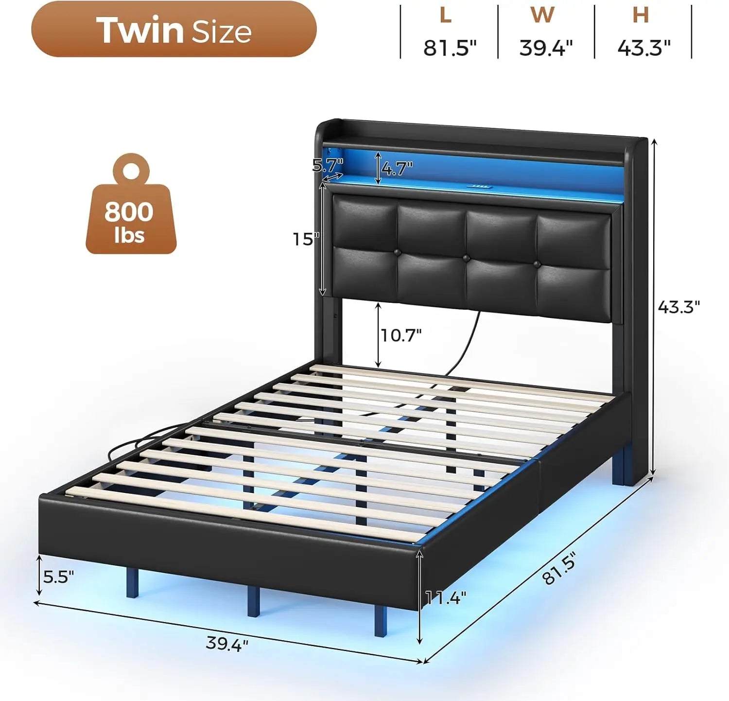 Twin Size Modern Bed