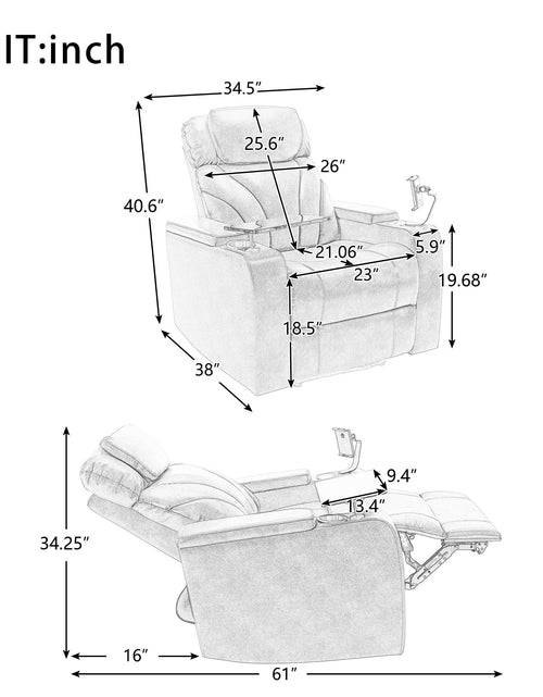 Load image into Gallery viewer, Arcadia Modern Recliner Electric
