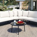 Arcadia Patio Half- Moon Curved Outdoor Furniture Sofa Set with Coffee Table,