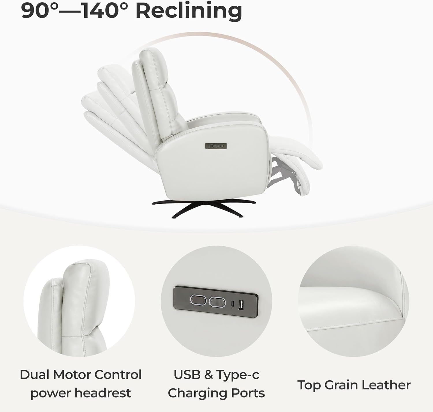"Snow White" Genuine Leather Dual Motor