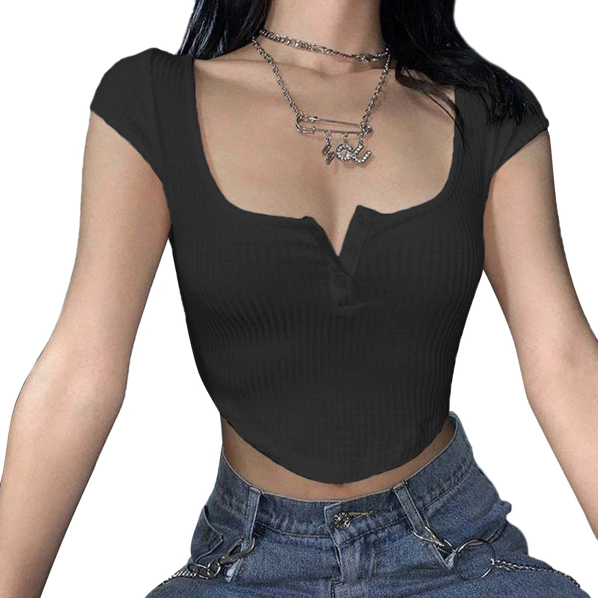 Arcadia Summer Sexy Crop Tops Short Sleeve