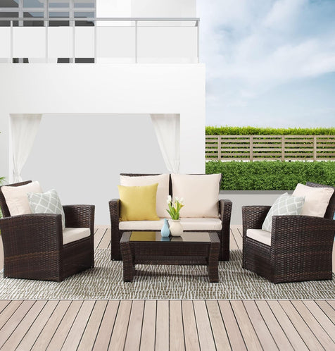 Designer 4 Piece Outdoor Patio Furniture Set