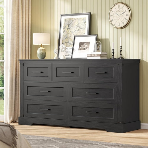 Load image into Gallery viewer, Wood 7 Drawers Long Dresser
