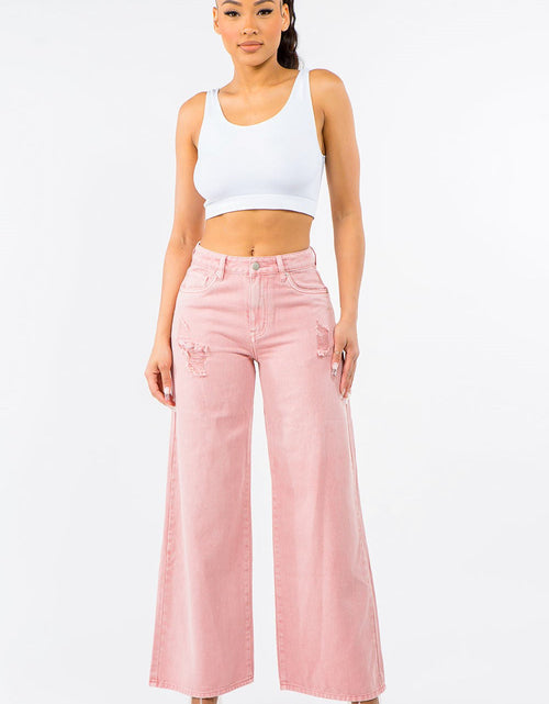 Load image into Gallery viewer, Arcadia Imported Distressed Wide Leg Jeans
