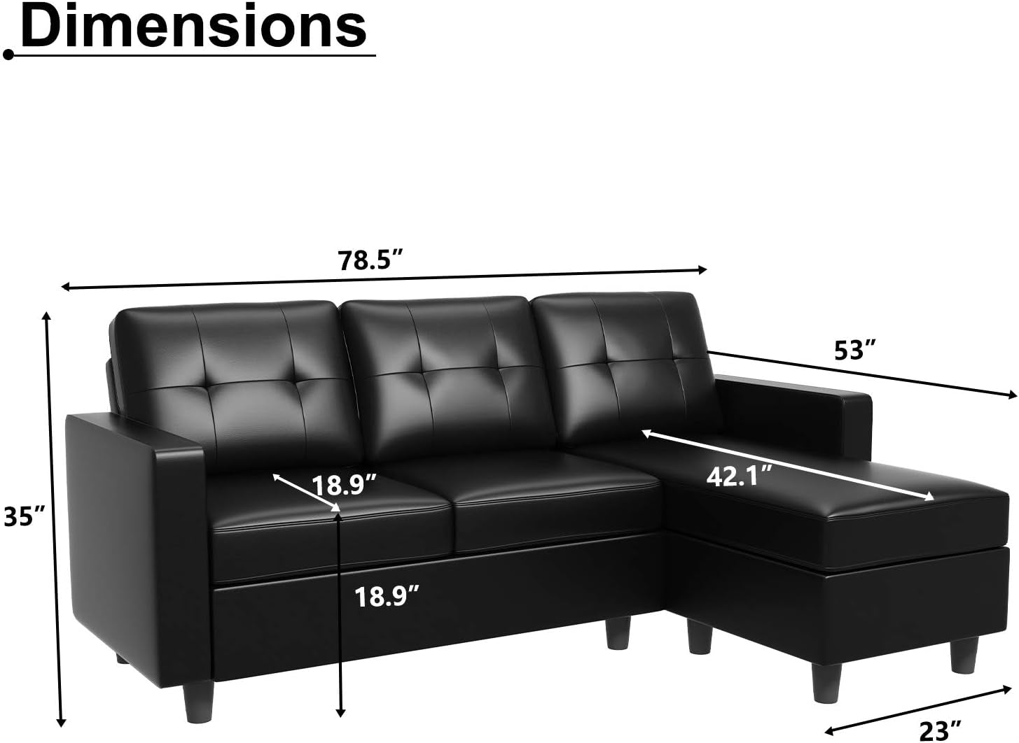 Italian Design Sectional Sofa Convertible L Shape