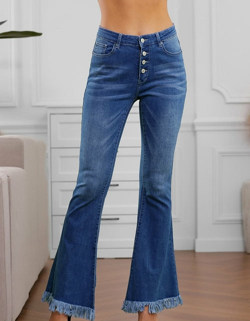 Load image into Gallery viewer, Designer Flared Denim Jeans
