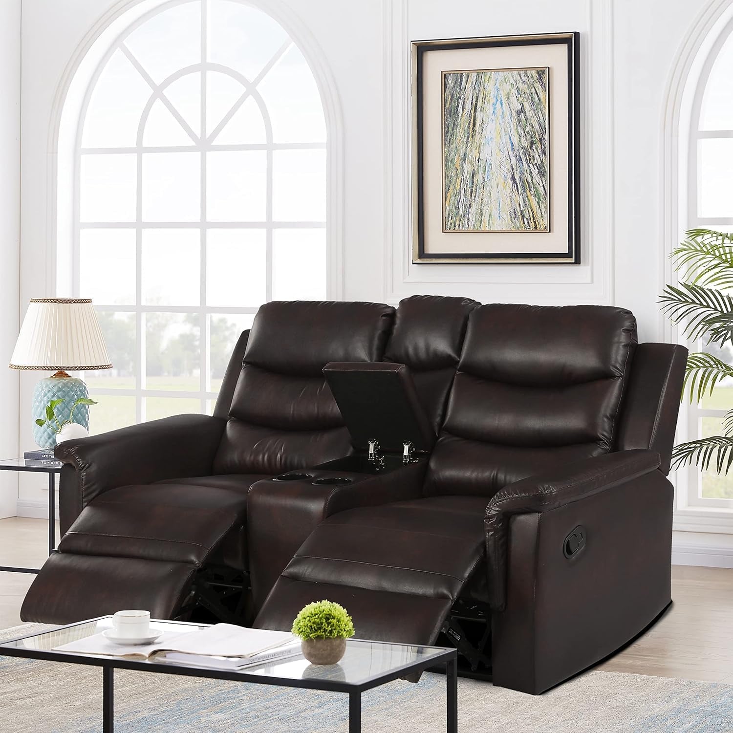 Italian Loveseat Sofa with Recliners