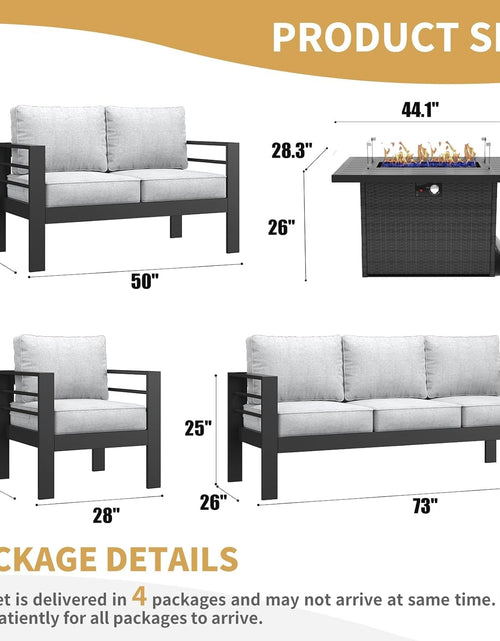 Load image into Gallery viewer, Aluminum Furniture Set 5 Pieces Patio Sectional
