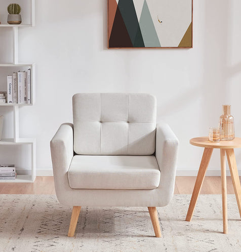 Designer Accent Chair Tufted Upholstery