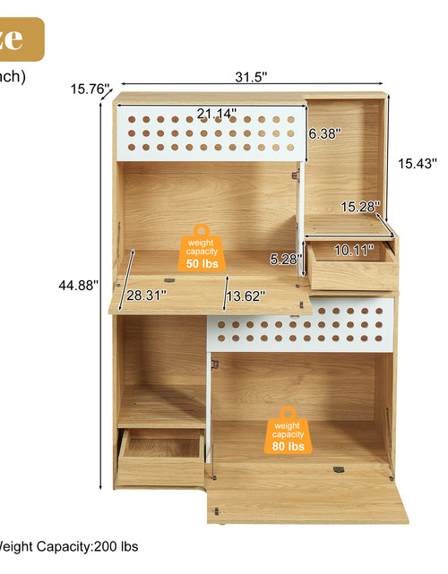 Load image into Gallery viewer, Modern 2-in-1 Cat Litter Box Enclosure Side Table – Hidden Cat House
