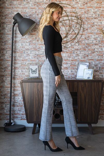 Arcadia Plaid Flare Pants