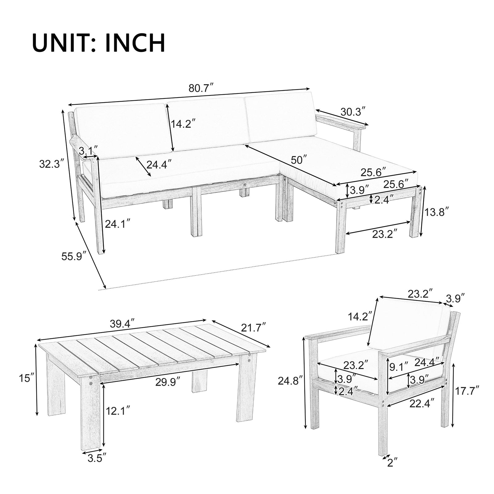 Florida Outdoor Patio Furniture Set