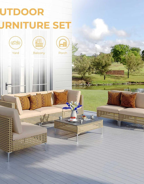 Load image into Gallery viewer, 7-Piece Designer Patio Furniture Set
