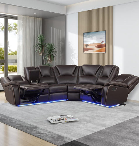 Arcadia Faux Leather Sectional Sofa