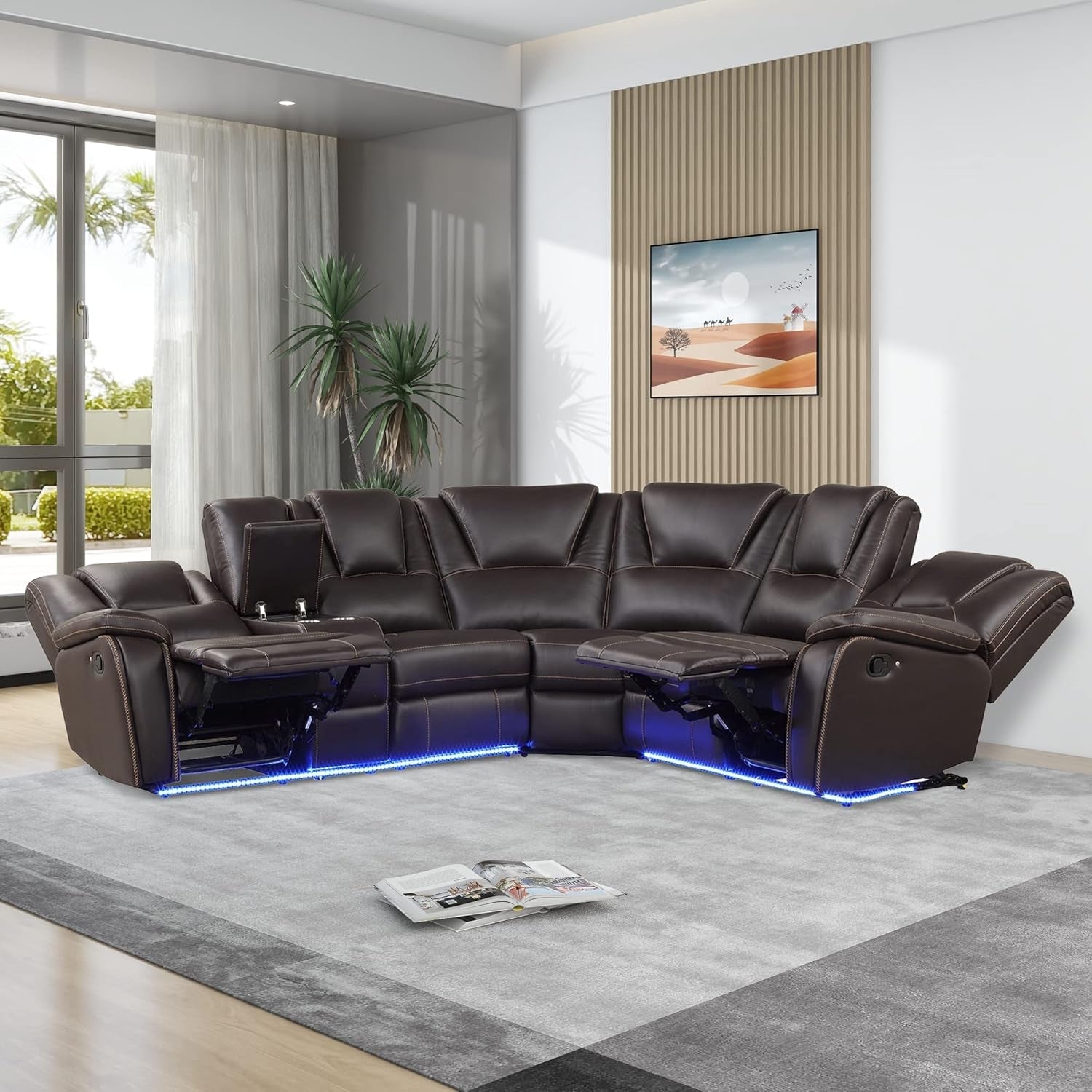 Arcadia Faux Leather Sectional Sofa