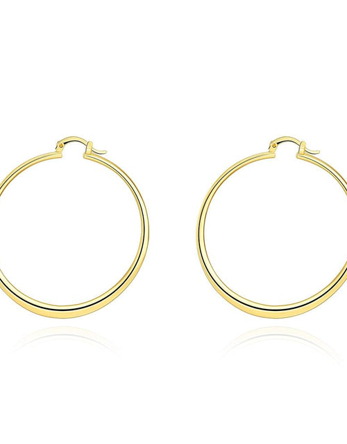 Load image into Gallery viewer, 2&quot; Flat Hoop Earrings in 18K Gold Plated
