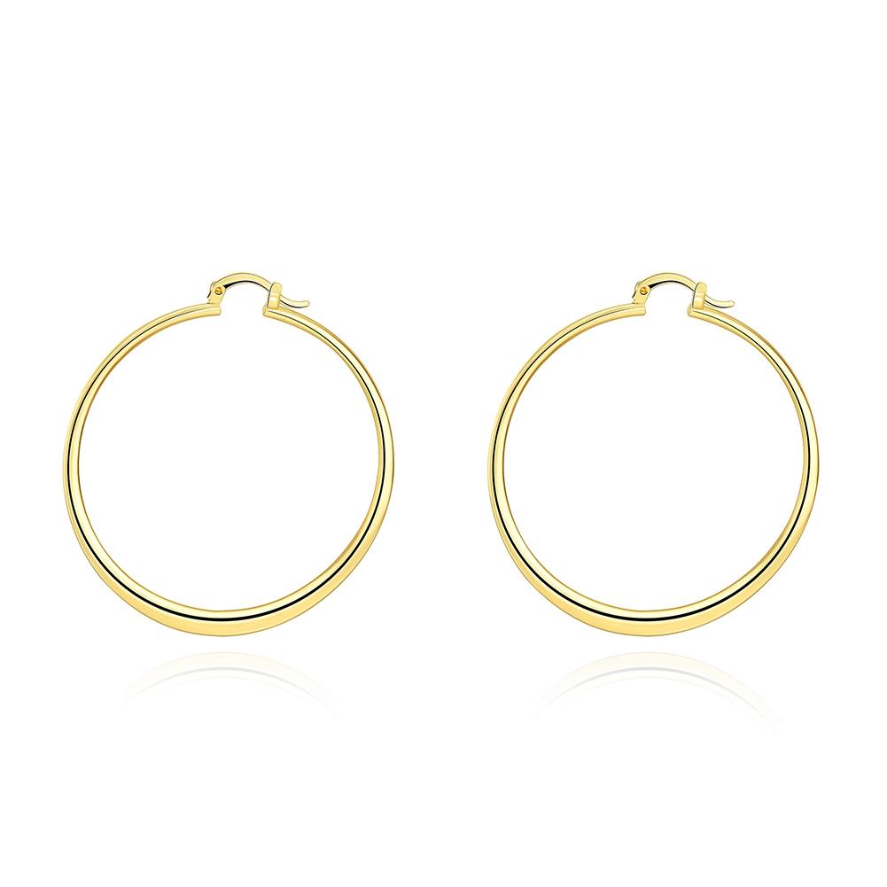 2" Flat Hoop Earrings in 18K Gold Plated