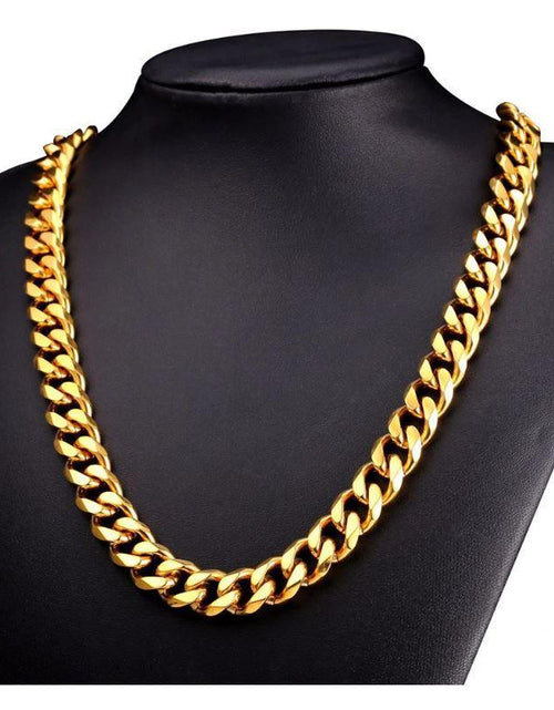 Load image into Gallery viewer, &quot;MARINBERO&quot; 14K Yellow Gold Solid Brass Cuban Classic Chain
