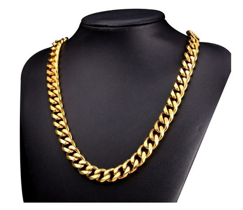 Load image into Gallery viewer, &quot;MARINBERO&quot; 14K Yellow Gold Solid Brass Cuban Classic Chain
