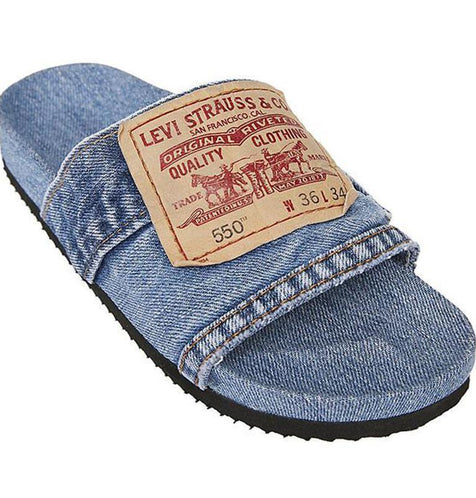 Arcadia Denim Flat Slides