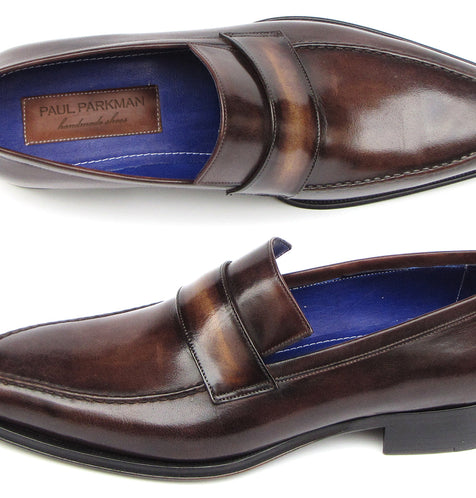 Paul Parkman Men's Loafer Bronze Hand Painted Shoes